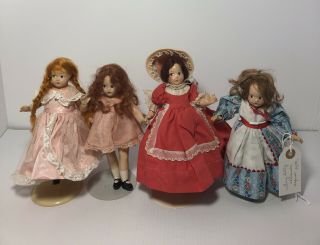 Four (4) Vintage Madame Alexander Tiny Betty 7 " Composition Dolls Antique
