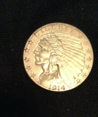 1914 - D Quarter Eagle 2 1/2 Dollar American Gold Coin