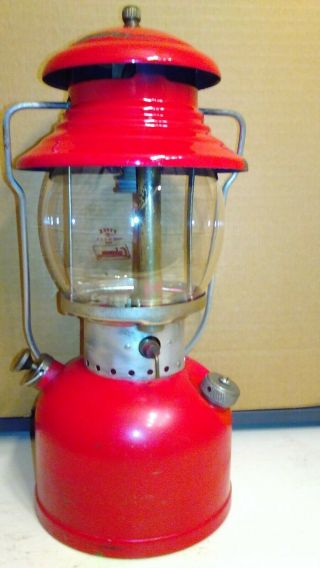 Vintage Coleman Lantern 200A Sunshine Of The Night Red Dated 1 - 61 Single Mantle 3