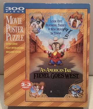 An American Tail Fievel Goes West Movie Poster Puzzle 300 Piece 2’ X 3’ Complete