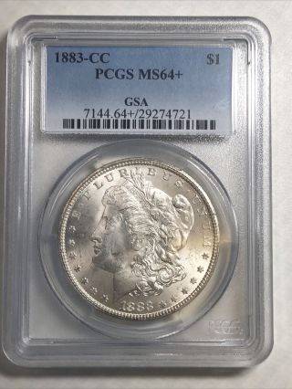 1883 - Cc $1 Morgan Silver Dollar - Pcgs Ms 64,  Plus Grade Gsa