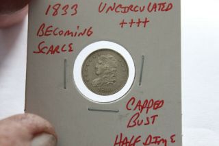 1833 Unc,  Capped Bust Half Dime
