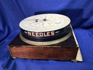 Antique Boye Needle Rotary Bobbins Shuttles Top spool Display,  Drawer & Contents 3