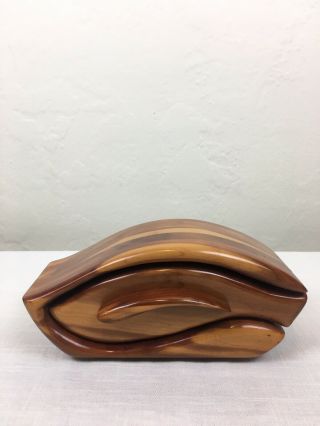 Handcrafted Wooden Trinket Jewelry Box Fish