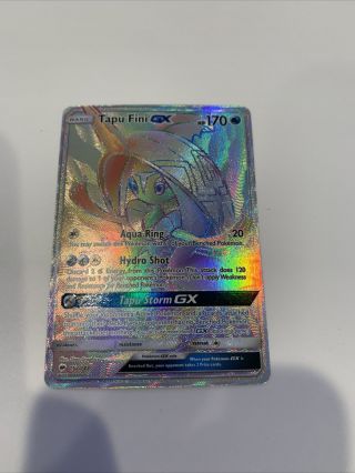 Tapu Fini Gx 152/147 Full Art Secret Rare Burning Shadows Pokemon Card