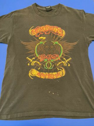 Vintage Aerosmith Aero Force One 1993 Concert T - Shirt Black Extra Large