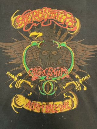 Vintage Aerosmith Aero Force One 1993 Concert T - shirt Black Extra Large 2