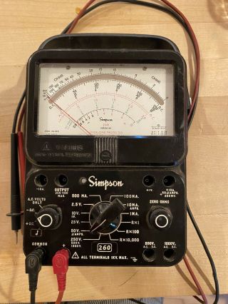 Simpson 260 8p Series 1000v 10a 20m Ohms 260 - 8 Electric Analog Multimeter