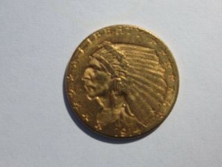 1914 - D $2.  50 Quarter Eagle Indian Head 2 1/2 Dollar Gold Collector Coin 1