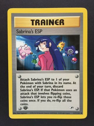 Gym Heroes Pokemon 1st Edition Trainer - Sabrina 