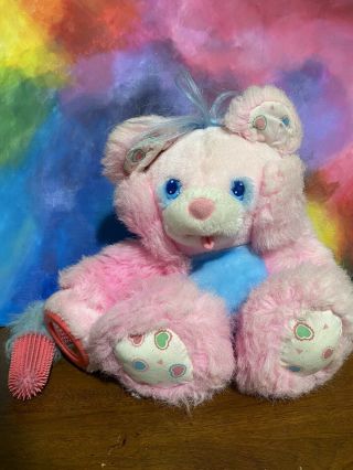 Rare 1987 Brush A Loves Pink Plush Toy Bear