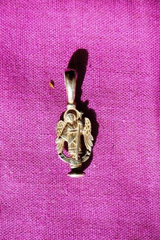 Antique Silver Pendant Of The Holy Archangel (925 Probe)