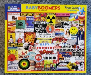 White Mountain Baby Boomers 1000 Piece Puzzle Art By Charlie Girard Complete