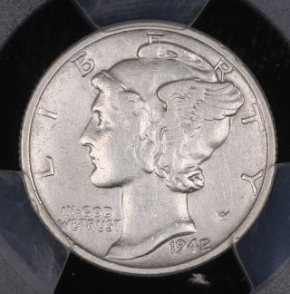 1942/1 Mercury Silver Dime Overdate Coin Pcgs Vf