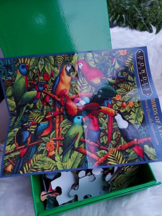 Dowdle Puzzle 100 Piece " Birds Of A Feather " Parrots 16 X 20 Inches Made In Usa