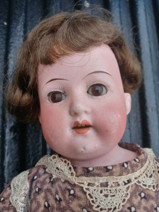 Antique German Heubach Koppelsdorf Bisque Doll 275 10/0 On Kid Leather Body