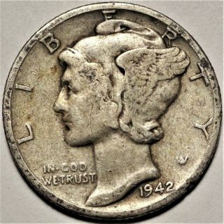 1942/1 - D Mercury Silver Dime Fs - 101 Overdate Variety 10c Coin