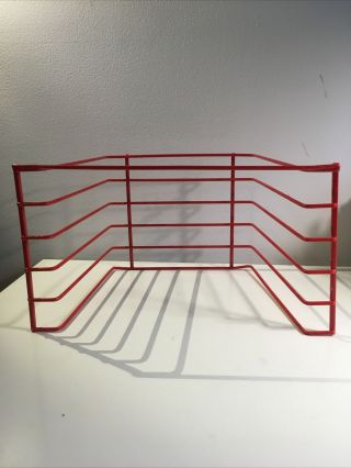 Kids Puzzle Rack 5 Thick Slots Red Metal Wire