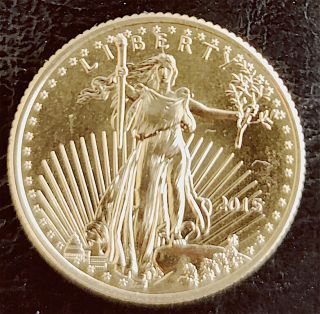 2015 B/u $10 American Eagle Gold Bullion 1/4 Oz Fine Gold