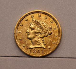 1851 - D $2 1/2 $2.  50 Gold Liberty Coin