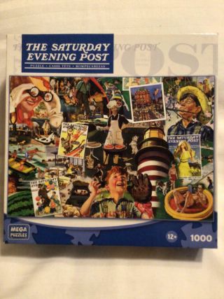 Summertime Saturday Evening Post Rockwell 1000 Pc Puzzle Mega 2010 Complete