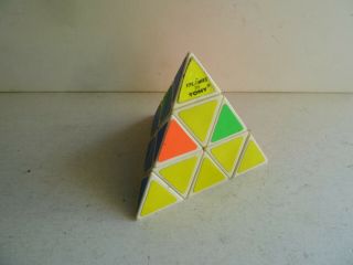 Vintage 1981 Pyraminx Puzzle By Tomy,  Neon