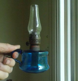 1870s Sapphire Blue " Little Butter Cup " Child 