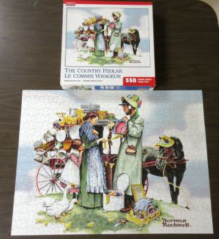 The Country Peddler By Norman Rockwell 550 Piece Hoyle 2000 Jigsaw Puzzle
