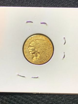 1914 U.  S.  $2.  50 Gold Indian Head,  Quarter Eagle,  Coin