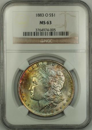 1883 - O Morgan $1 Silver Dollar Ngc Ms - 63 Mutli - Colored Toning