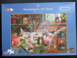 Gibsons " Snoozing In The Shed " Big 500 Piece Jigsaw Puzzles Complete
