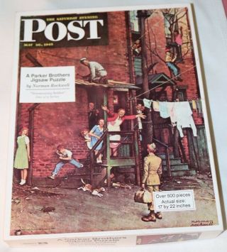 Vintage Parker Brothers Norman Rockwell Saturday Evening Post Puzzle 500 Piece