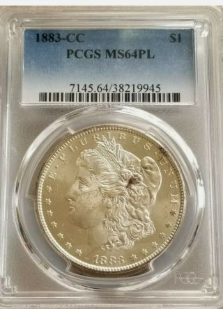 1883 - - Cc Morgan Silver Dollar Pcgs Ms64pl Proof Like $1 Coin