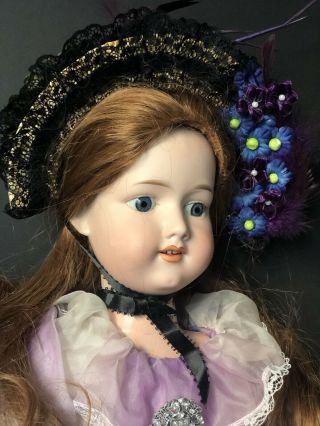 Repaired Antique German Armand Marseille 23” Doll Bisque Head Marked 370