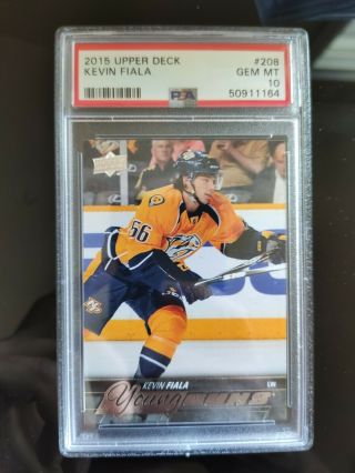 Upper Deck 2015 - 16 Series 1 Young Guns Kevin Fiala Psa 10 208 Rookie Card Rc S1