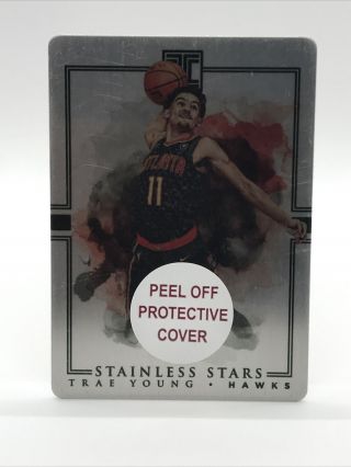 2018 - 19 Panini Impeccable Trae Young Rc Stainless Stars 28/99 Sp Hawks Kb