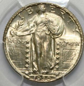 1930,  25c,  Standing Liberty Quarter,  Pcgs Ms64fh,  Luster