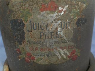 Antique Juicy Fruit Press O.  P.  Schriver Co.  Vintage Rare wine grapes apples cider 2