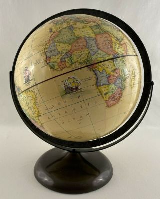 Vintage 1976 - 1979 Rand Mcnally Terrestrial Indexed Globe 12 " W/metal Base - Usa
