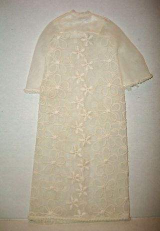 1968 Mod Vintage Mattel Barbie Francie Dreamy Wedding 1217 White Overdress Only
