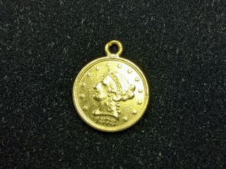 1878 - S.  U.  S.  Gold 2 1/2 Dollar Coin Pendent.