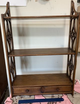 Vintage Butler Display Shelf Style 1471 With 3 Shelves & 2 Drawers