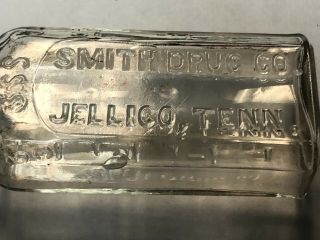 Jellico Tenn Vintage Smith Drug Store Co Embossed Bottle Antique Near