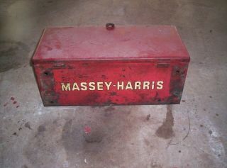 Antique Rare Massey Harris Farm Tractor Toolbox Tool Box Hard To Find Old
