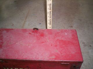 Antique RARE MASSEY HARRIS Farm Tractor Toolbox Tool box Hard To Find Old 3