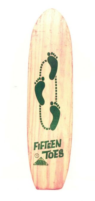 1960’s Nash Green Fifteen Toes Sidewalk Surf Board Skateboard W/ Metal Wheels