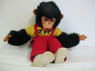 Vintage Rushton Zip Zippy Monkey Plush 16 " Arm Still Squeaks Tv Chimp