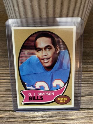 O.  J.  Simpson 1970 Topps Football Rookie Card,  70,  Beauty Bills “killer Card”