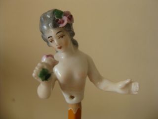 Antique Dressel & Kister Porcelain Half Doll - Lady With A Rose - German