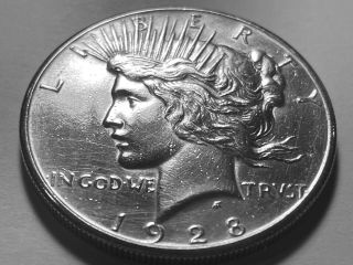 1928 - P Peace Silver Dollar Choice Bu King Of The Peace Dollars 2